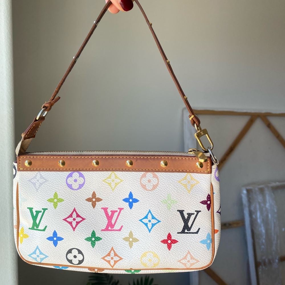 Louis Vuitton White Murakami Pochette